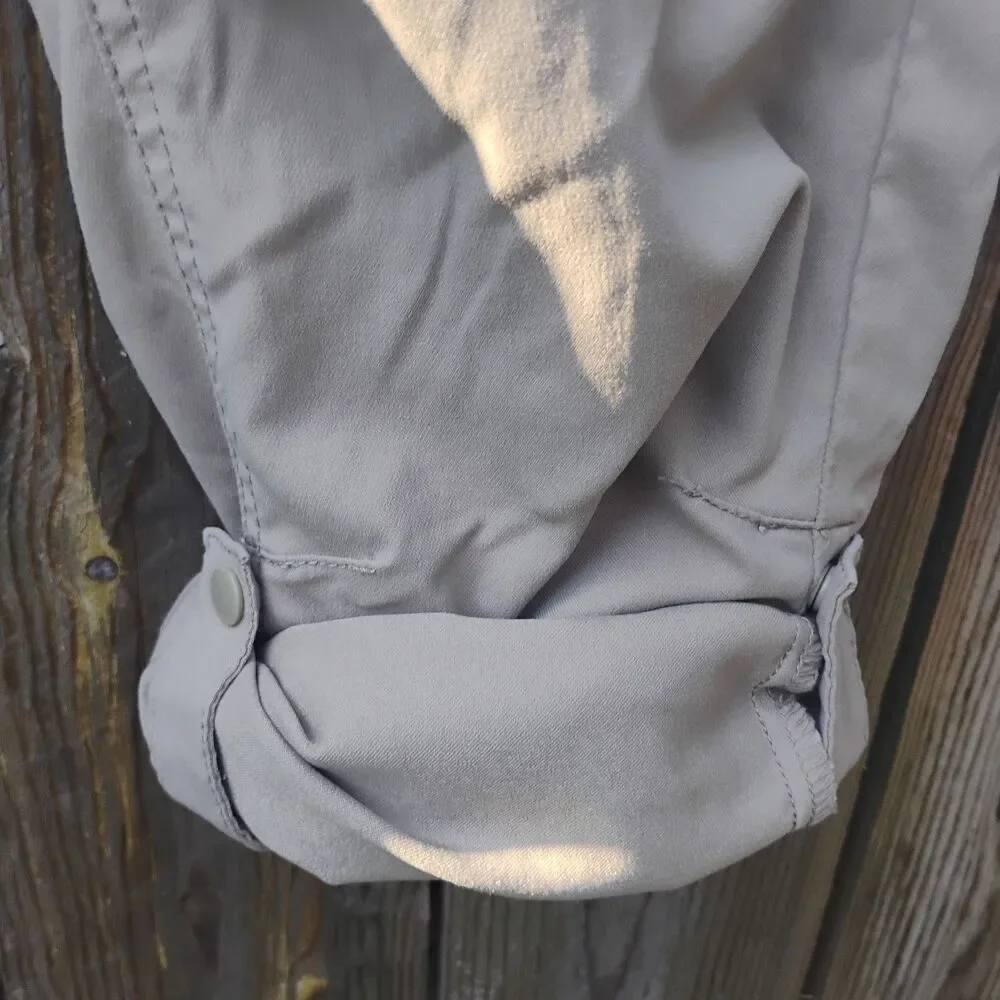 Prana Halle Hiking Pants Women 10 Regular Beige Tan Roll Up Convertible Cargo